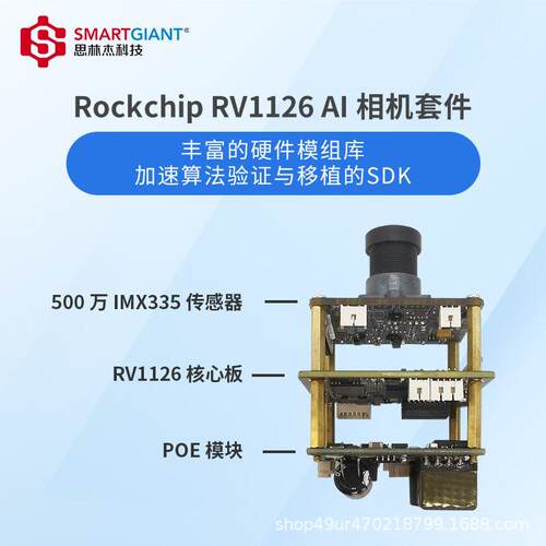 RV1126核心板500万IMX5POE模块8mm高清摄像头AI相机模组硬件