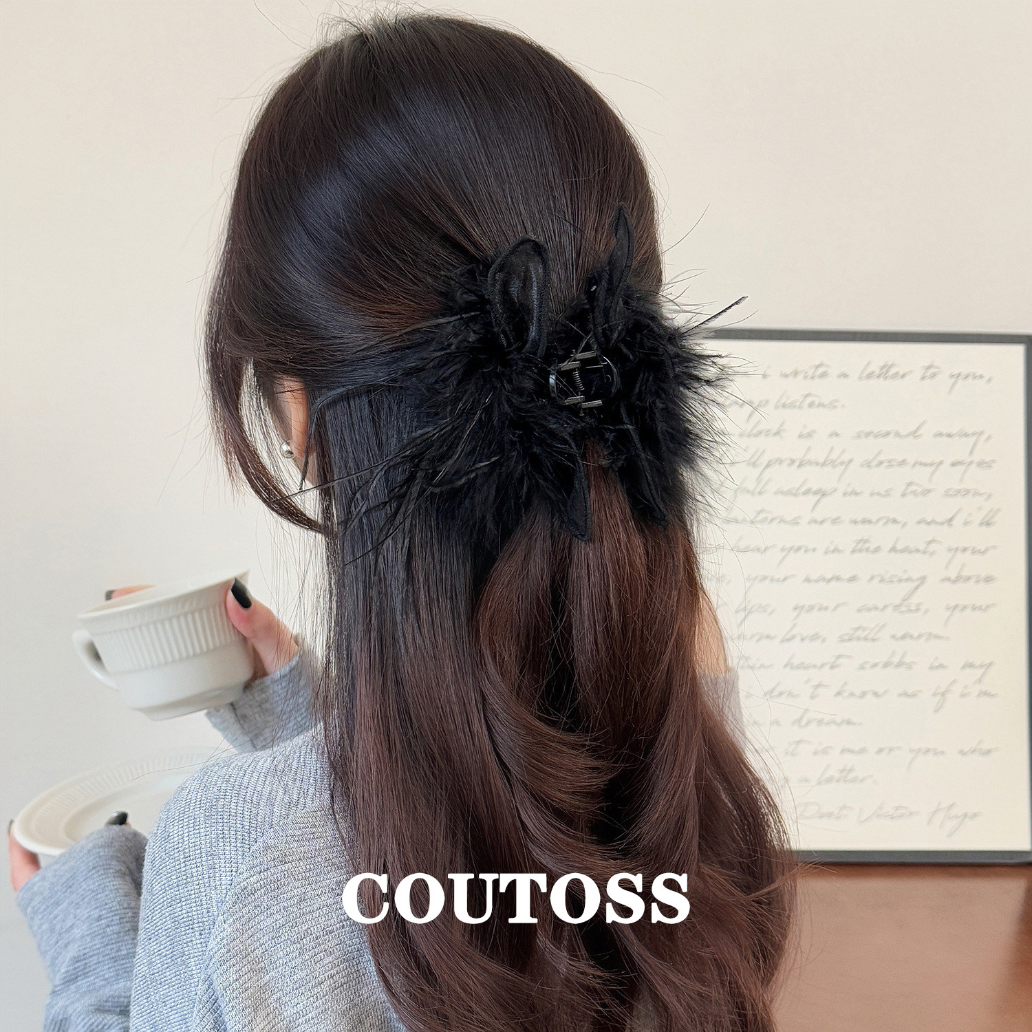 新款羽毛发夹女波点猫耳刘海夹发饰韩系高级感侧边夹小抓夹头饰女,饰品/流行首饰/时尚饰品新,发饰,淘宝优惠券,粉丝福利购,淘宝优惠卷