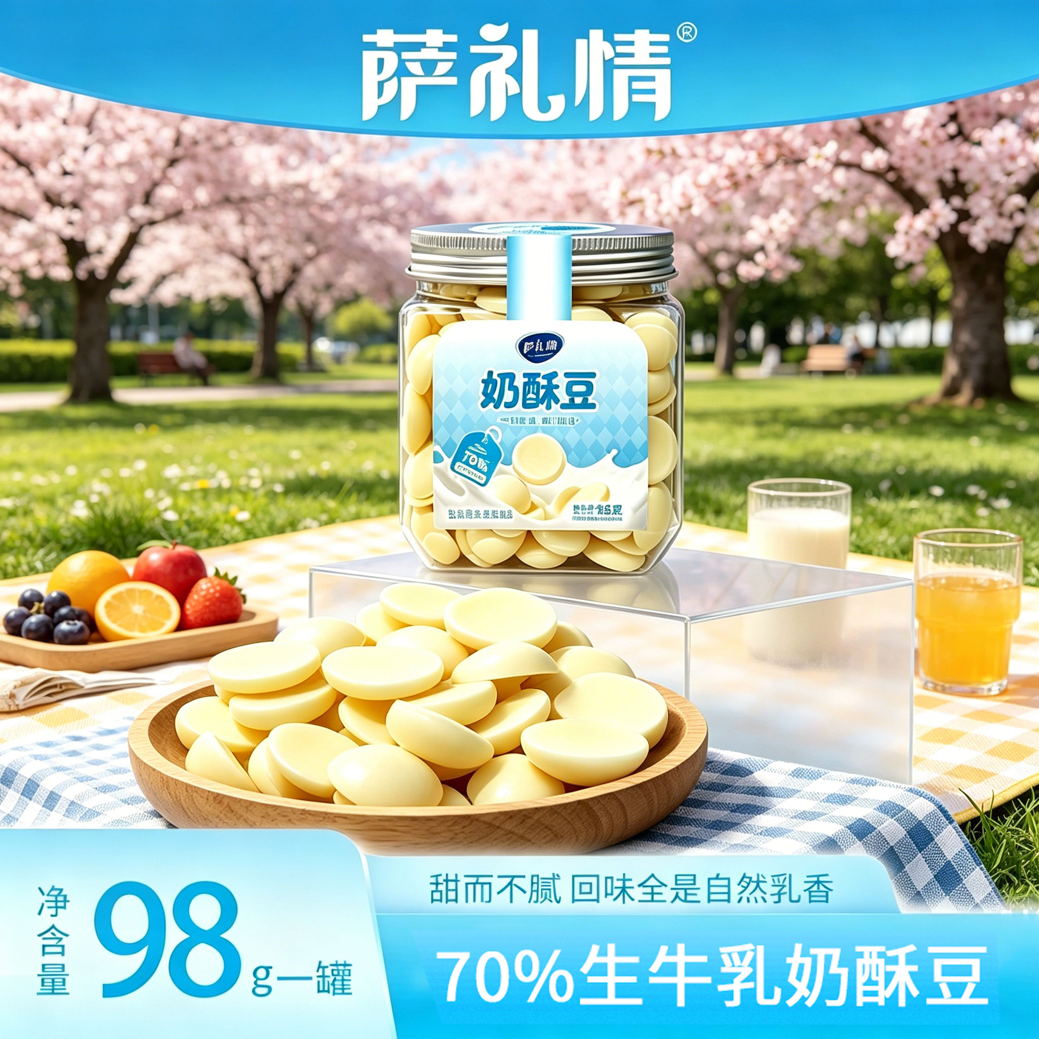 萨礼情奶酥豆正宗内蒙特产儿童孕妇高钙健康零食鲜奶片酥脆烤奶片