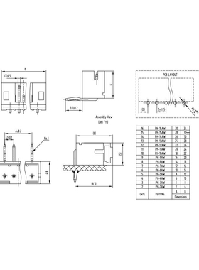 CWB合兴连接器接插件PH-2AW 3AW 4AW 5AW 6AW 7AW 9AW弯针座