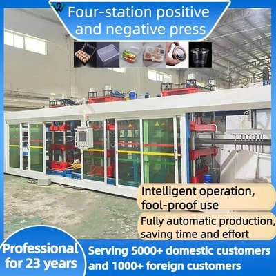 Four-station positive and negative pressure forming machine