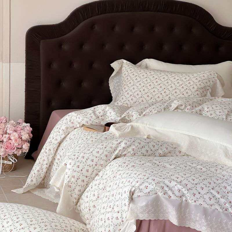 母婴级全棉双层纱床品法式荷叶花边被套四季亲肤裸睡小碎花四件套,3C数码配件,其它配件,淘宝优惠券,粉丝福利购,淘宝优惠卷