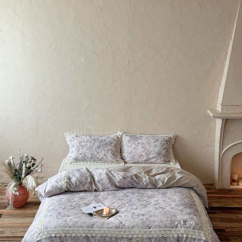 清雅自然法式浪漫花卉复古风棉麻床上用品四件套镂空蕾丝花边被套,3C数码配件,其它配件,淘宝优惠券,粉丝福利购,淘宝优惠卷