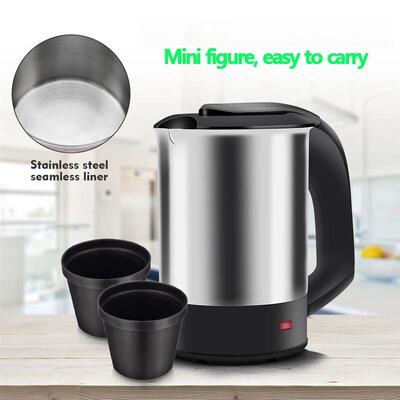 Mini Electric Kettle Tea Coffee Stainless Steel 1000W Portab