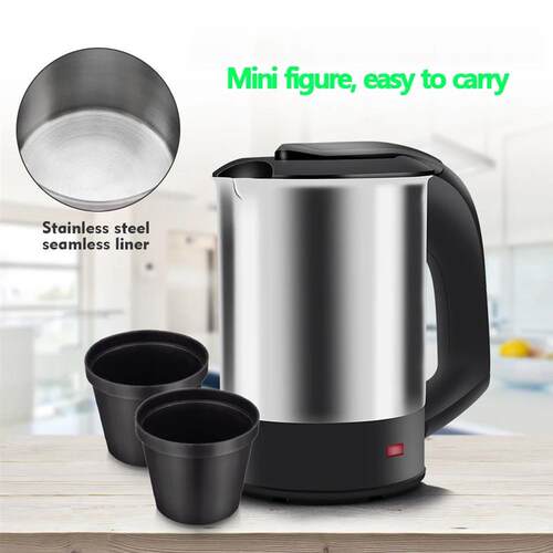Mini Electric Kettle Tea Coffee Stainless Steel 1000W Portab