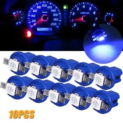 Drapop 10Pcs T5 LED Light Bulbs 5050 1SMD Car LED Dashboard