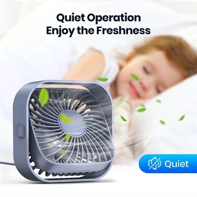 Small Personal USB Desk Fan,3 Speeds Portable Desktop Table