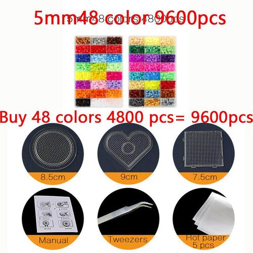 24/72 colors box set hama beads toy 2.6/5mm perler education