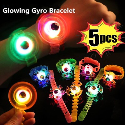 1/5Pcs Creative Luminous Wrist Band Flash LED Rotating Gyro