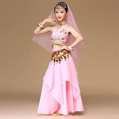 5pcs/set Pink Style Kids Belly Dance Costume Oriental Dance