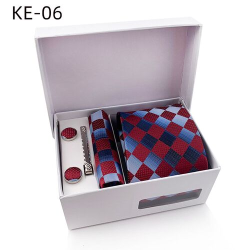 Mens Tie Gift Box Set 6Piece 2025 Tie Pocket Square Tie Clip