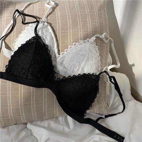 French Lace Triangle Up Lace Bralette No Steel Ring Seamless