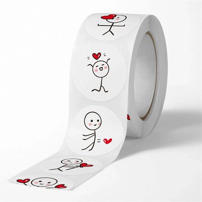500ps 20mm Cartoon Reward er Roll Love Labels Valentines Da