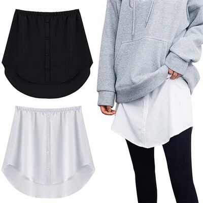 Adjustable Fake Lower Sweep Shirt Skirt Elastic Detachable U