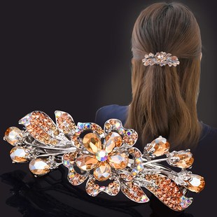 New Korean version of the crystal flower spring hairpin shin