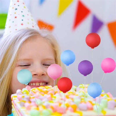 30Pcs Balloon Cake Topper Mini Colorful Balloon Cake Picks R