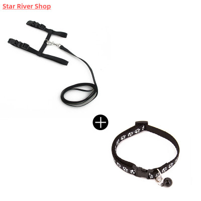 Cat Collar Harness Leash Adjustable Nylon Pet Traction Cat K