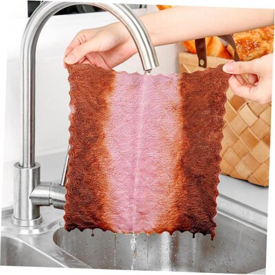 Double-layer Absorbent Microfiber Kitchen Dish Cloth towel