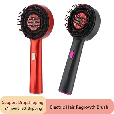 Electrc Vbraton Massage Comb Red ht Therapy Har Growth Massa