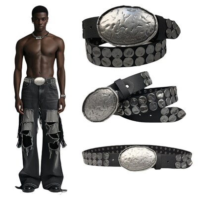 Men studded fashion punk hip hop belt时尚朋克风嘻哈皮带腰带