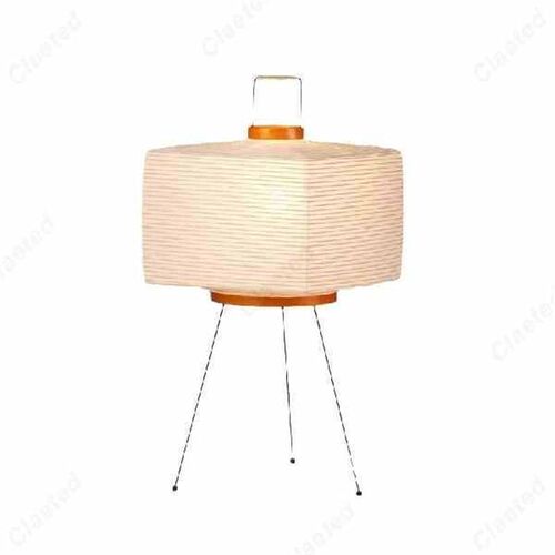 Simple Atmosphere LED Square Rice Paper Table Lamp Living