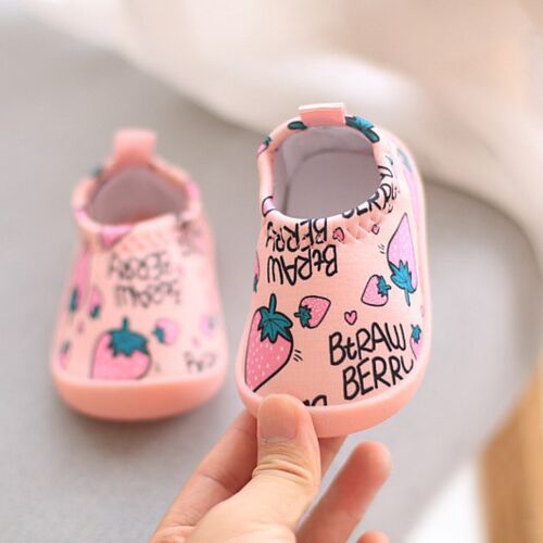 Newborn Baby Boy Girl Light Shoes Toddler Cartoon Strawberry