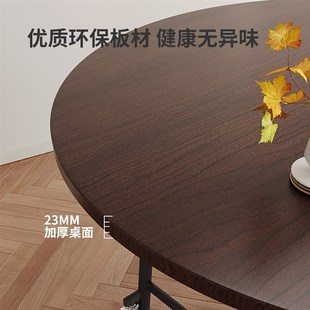 可折叠圆桌餐桌小户型家用中古风出租房桌子餐饮商用大圆桌吃饭桌