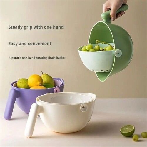 Bpa-free Kitchen Strainer Rotating Double Layer Drain