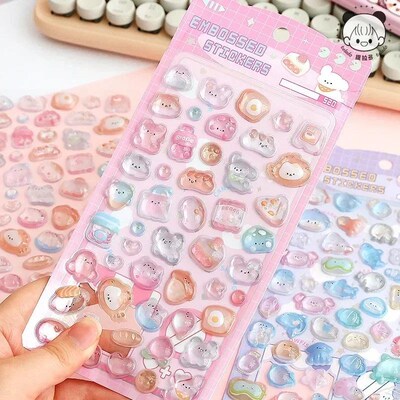 Sweet Cartoon Jelly Scrapbook Journal Sticker Stereo Cute Oc