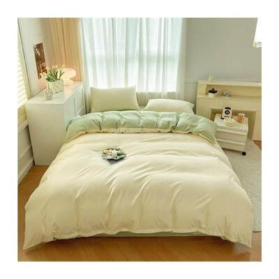 Solid color four-piece simple wash comforter set bedding