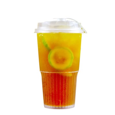 90口径火炬杯0Ml700Ml螺纹注塑防烫杯一次性奶茶水果奶茶杯商业