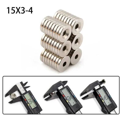 5/10/20PCS 15x3mm Hole Neodymium Countersunk Magnets-Super S