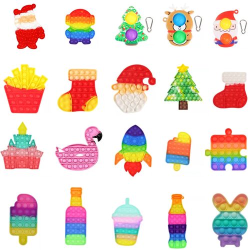 Rainbow Bubble Pops Kids Fidget Toys Sensory Autisim Special