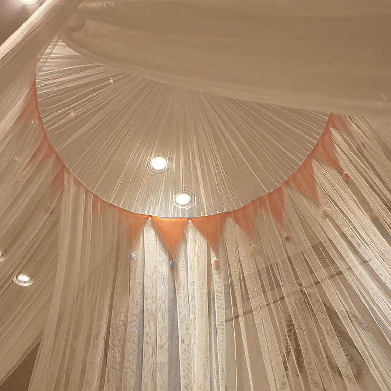 新款圆顶吊顶蚊帐 三开门加密公主儿童床幔1米1.2-2米床通用1.5 8,床上用品,蚊帐,淘宝优惠券,粉丝福利购,淘宝优惠卷