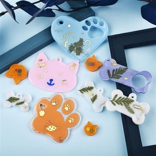 Epoxy Resin Mold DIY Dog Tag Bone Shaped Keychain Casting Si