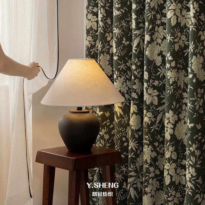 新款窗帘「绿野仙踪~」雪尼尔复古绿色织提花客厅遮光窗帘岚野,3C数码配件,其它配件,淘宝优惠券,粉丝福利购,淘宝优惠卷