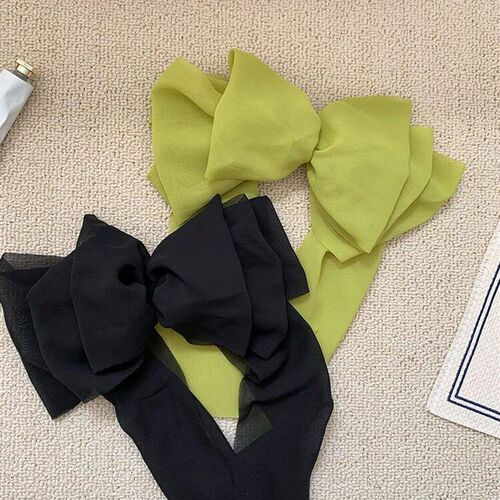 Chiffon Multi-layer Large Barrette Bow Hairpin For Female St