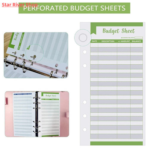 Set of 12 Expense Tracker Budget Sheets Money Organizer for