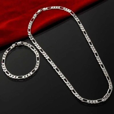 Noble New Arrive Silver Color 4MM Chain for Men Women Bracel