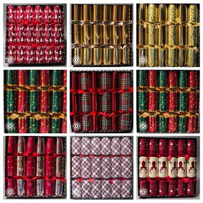 6支装圣诞纸拉炮 Christmas cracker 内装玩具纸帽英文笑话纸