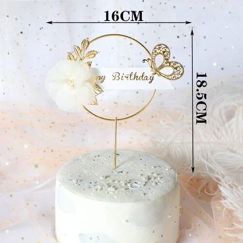Pearl Crown Cake Topper Iron Garland Happy Birthday Prince P