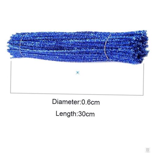 100pcs Glitter Chenille Stems Pipe Cleaners Plush Tinsel Ste