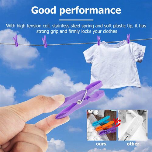 48Pcs Clothes Pegs Soft Plastic Clothes Clips for Washing Li