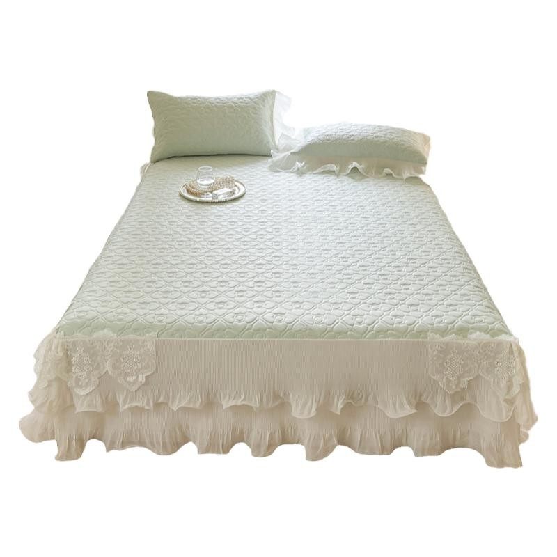 韩版夏季凉感乳胶席床裙款三件冰丝凉席公主风花边高档空调软席,床上用品,乳胶席,淘宝优惠券,粉丝福利购,淘宝优惠卷