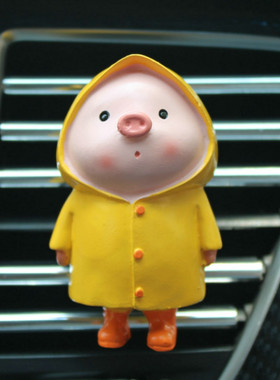 出风口小猪摆件车载空调汽车内装饰用品香薰车用男女朋友七夕送礼