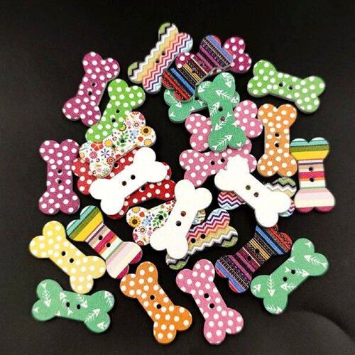 100Pcs Colorful Wooden Buttons for Sewing Accessories Baby