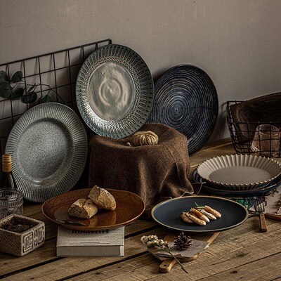 dinner plates ceramic steak plate dishes 西餐盘 western food