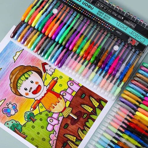 12-60Pcs Metallic Glitter Colors Gel Pens 100 Colored Refill