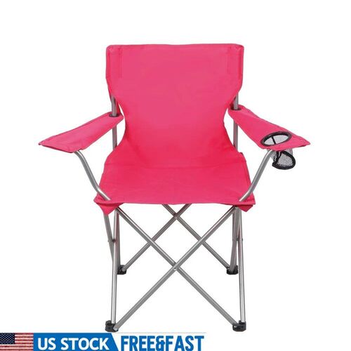 Folding Quad Camp Chair Portable Outdoor Seating Steel Frame