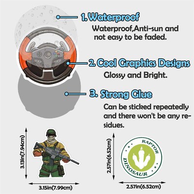 Waproof Laptop Stickers for Kids Toys Graffiti Cute Sticker